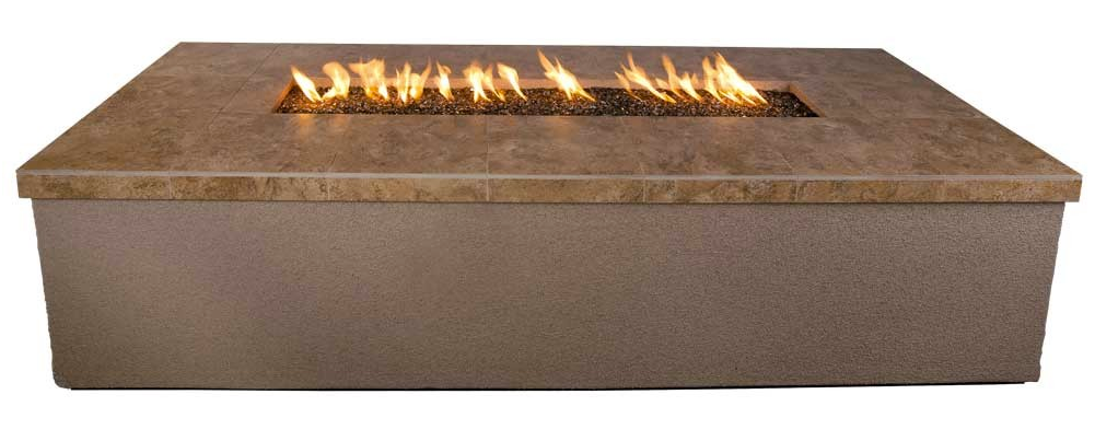 Entertainer Outdoor Fire Pit Table with Fire Glass – Modern Patio Fire Pit for Outdoor Heating