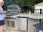 Kokomo Grill BBQ Island Maui 7.5 ft Outdoor Kitchen with 33" Bar, Built-In Grill & LED Lighting