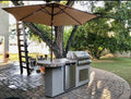 Kokomo Grill BBQ Island Maui 7.5 ft Outdoor Kitchen with 33" Bar, Built-In Grill & LED Lighting