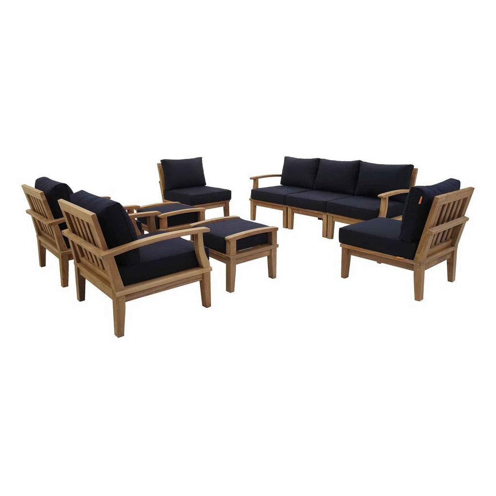 Modway Outdoor Lounge Set - Marina 9-Piece Teak Collection by Modway