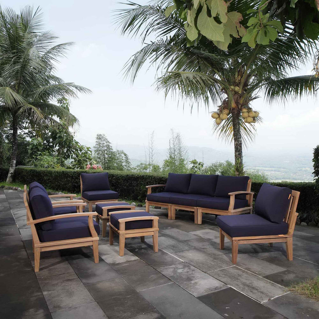 Modway Outdoor Lounge Set - Marina 9-Piece Teak Collection by Modway