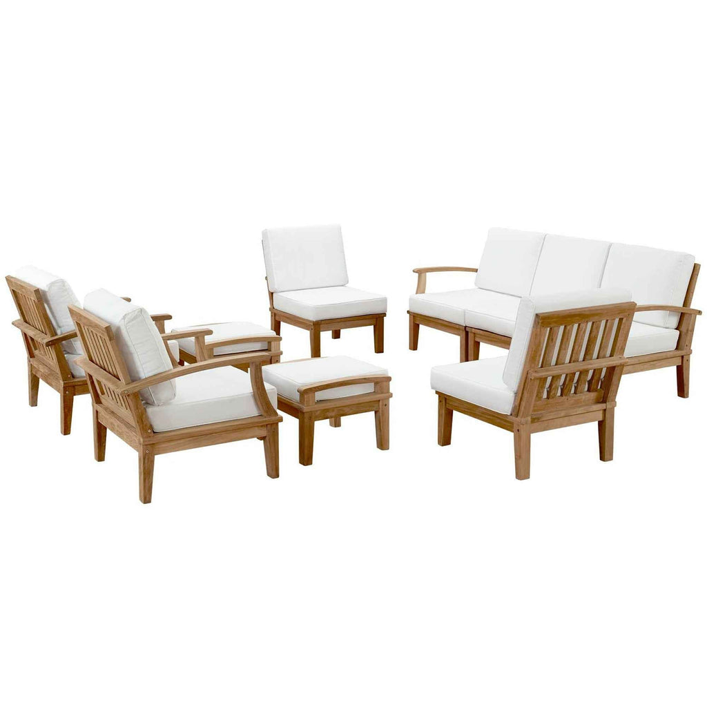 Modway Outdoor Lounge Set - Marina 9-Piece Teak Collection by Modway