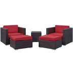 Modway Convene 5-Piece Outdoor Sectional Set – Patio Furniture with Cushions
