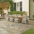 Mackinac Wicker & Teak Outdoor Dining Set for 8 – Handmade Patio Furniture by Lloyd Flanders