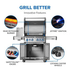 Napoleon Patio Elegance Gas Grill Rogue PRO‑S 525 RSIB with Infrared Side and Rear Burners