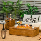2-Piece Outdoor Propane Fire Pit Table Set – 50,000 BTU Patio Fire Table with Tank Holder & Lava Rocks